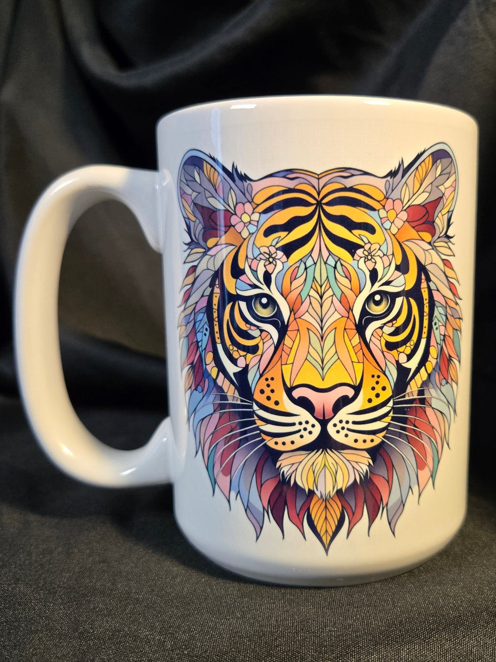 Multicolored Tiger 15 ounce mug