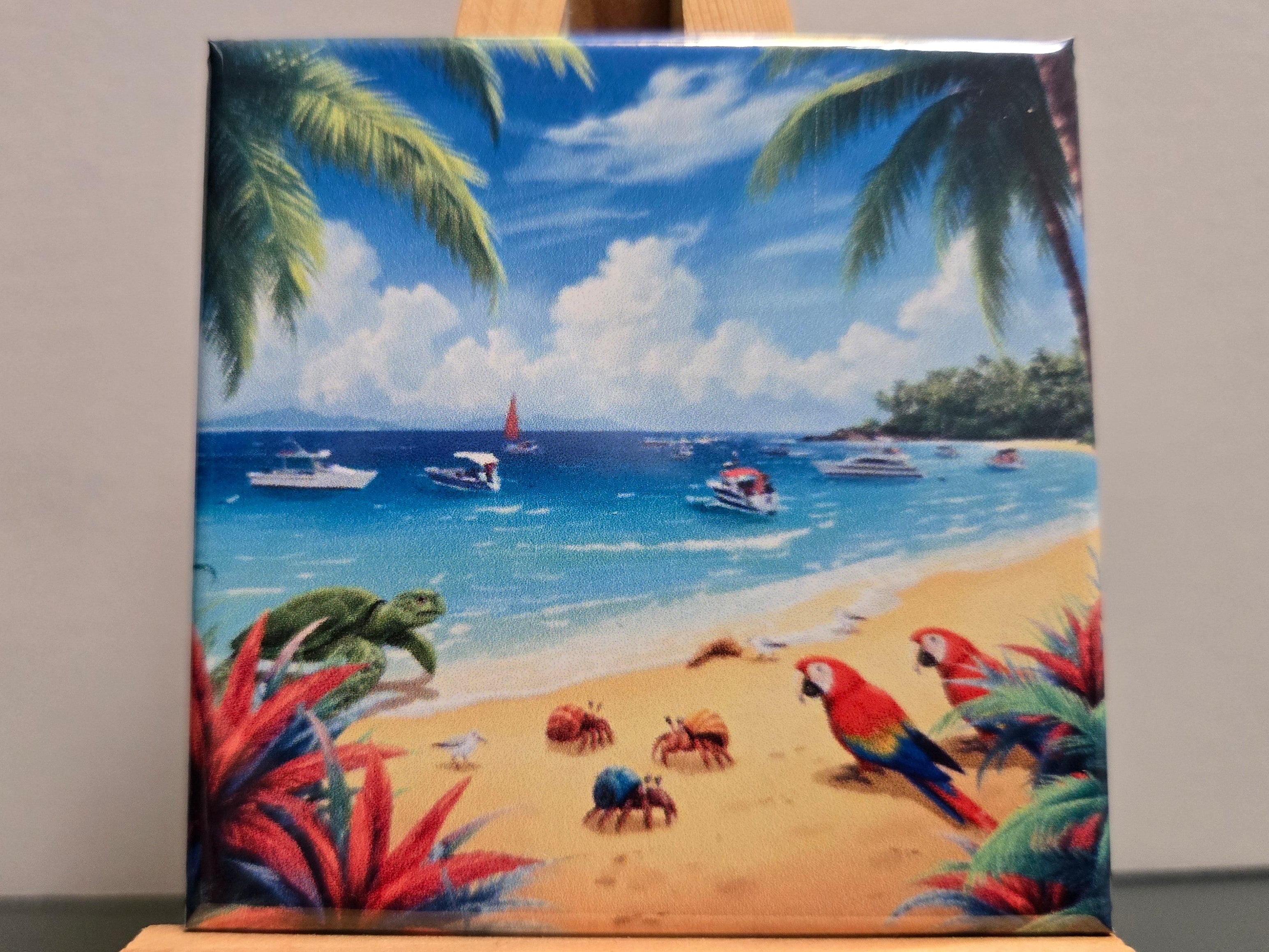Beach Critters 2.5"x2.5" Magnet