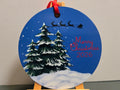 Merry Christmas 2026 Round Shaped Metal Ornament