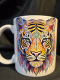 Multicolored Tiger 11 ounce mug