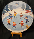 Skating Pond 8" Round Metal  Sign