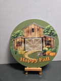 Happy Fall Barn 8" Metal Sign