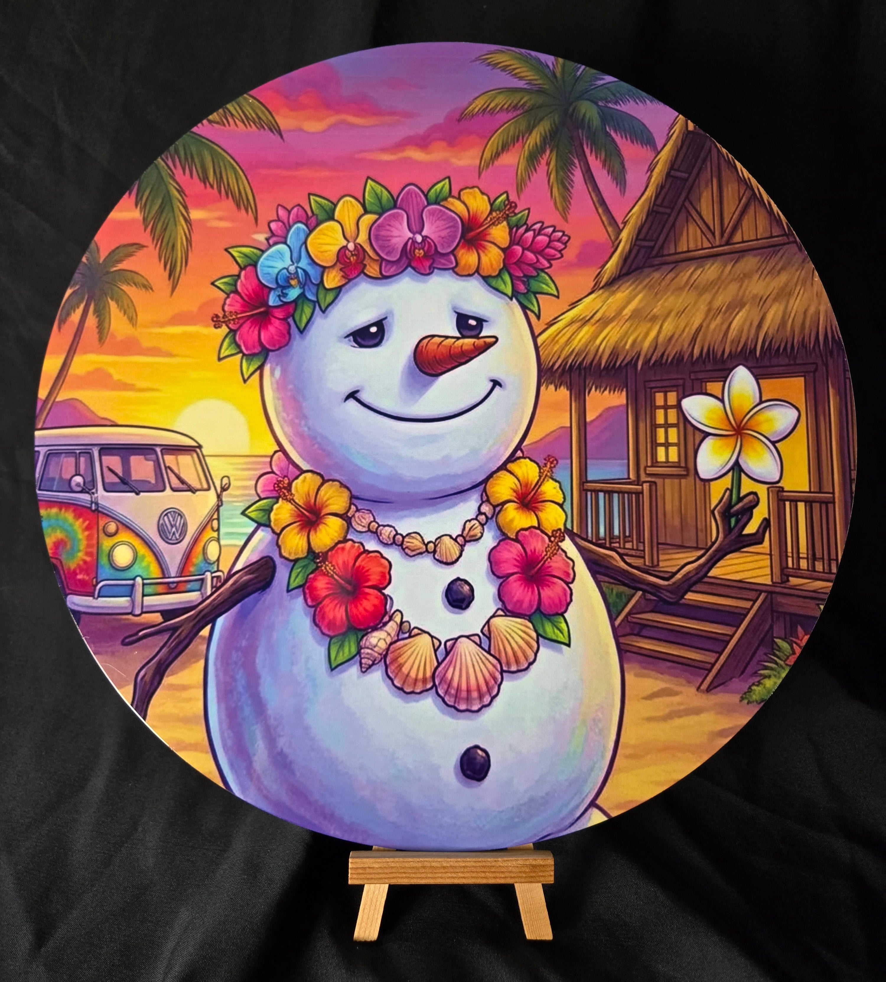 Aloha Snowman 11.75" Sign