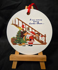 Mommy Kissing Santa Claus 3" Round Ornament
