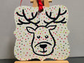 Reindeer w/Polka Dots Prague Shaped Metal Ornament