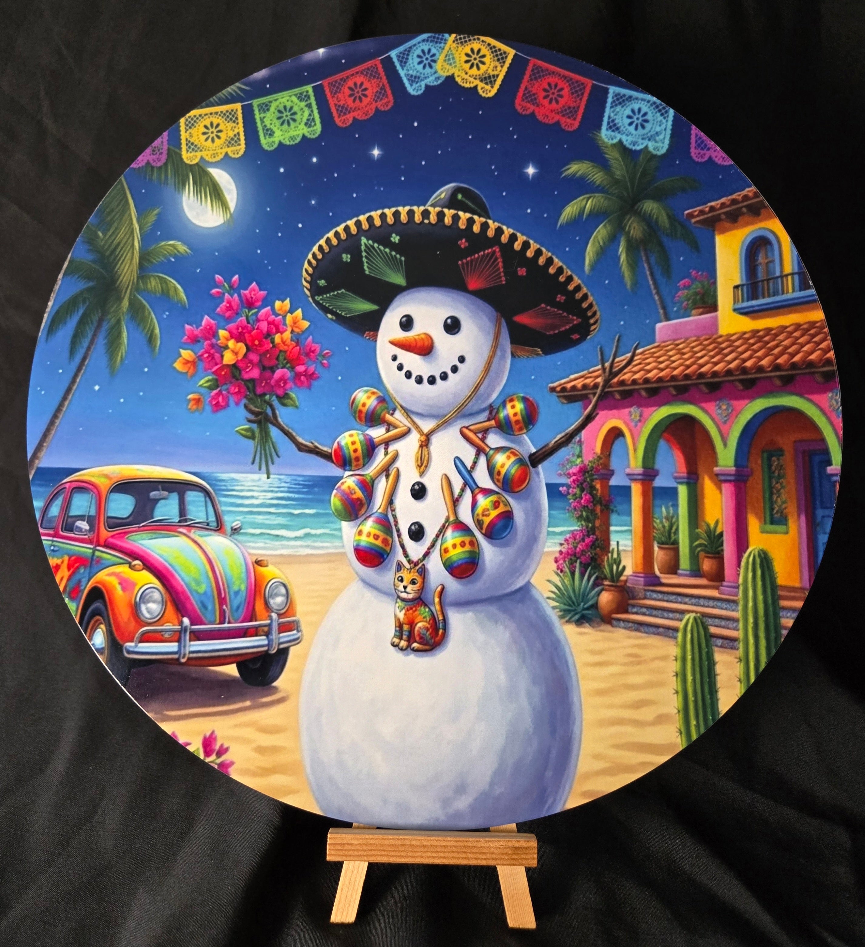 La Vida Loca Snowman 11.75" Sign