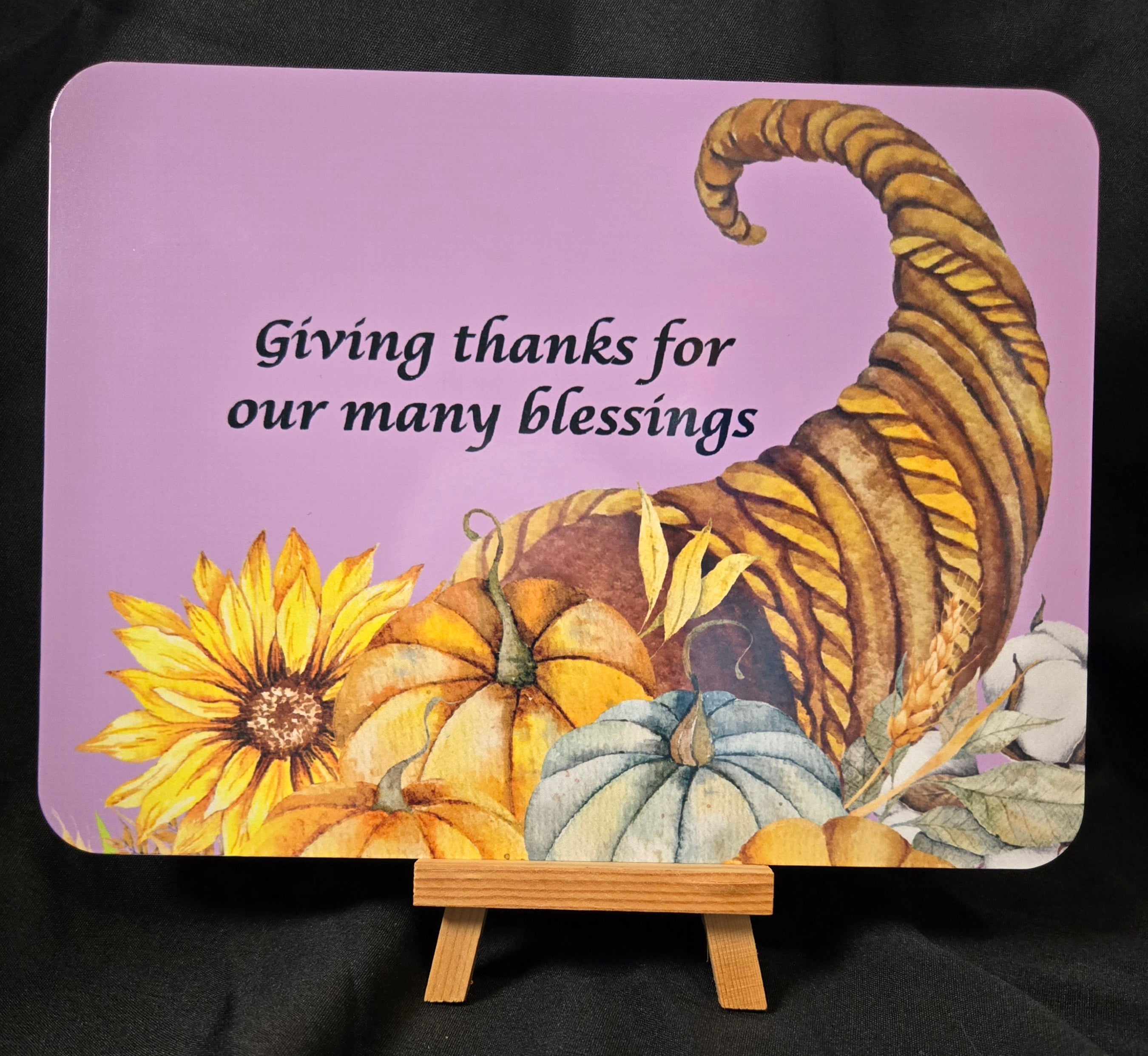 Giving Thanks 8"x 6" Metal Sign