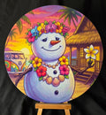 Aloha Snowman 8" Round Sign