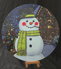 Green Scarf Snowman 11.75" Sign