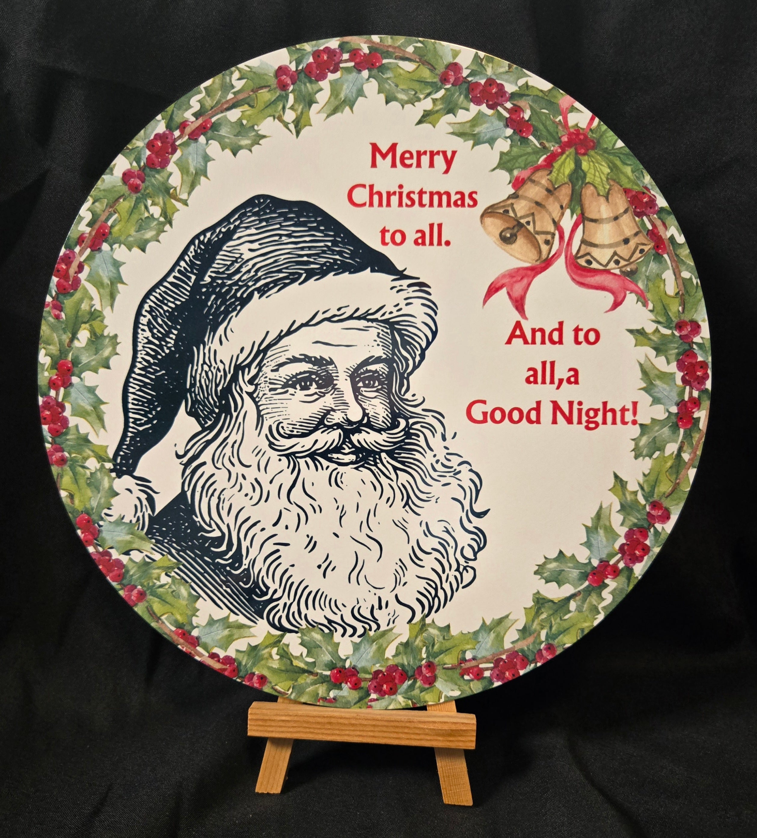 Merry Christmas To All 8" Round Metal Sign