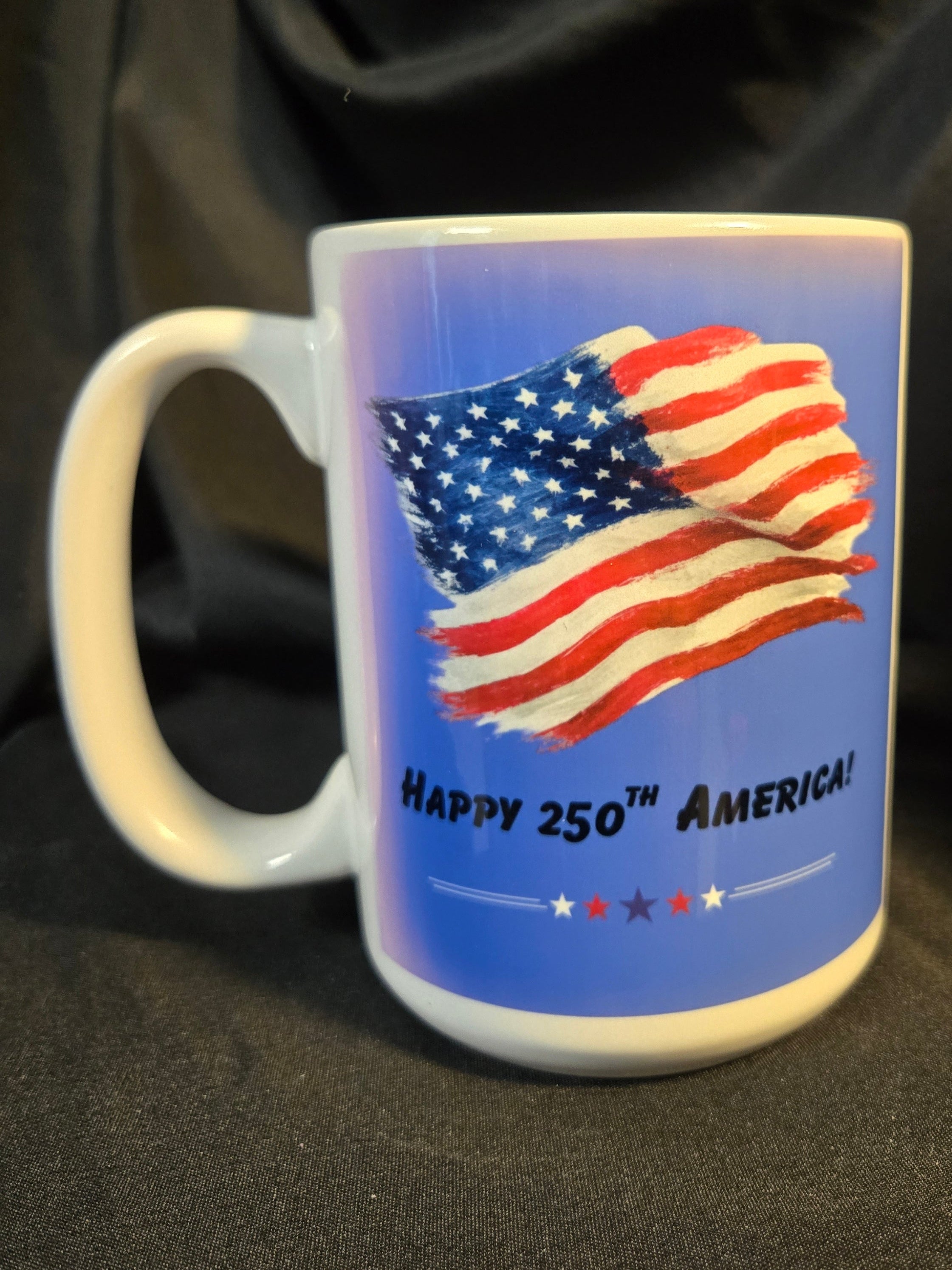 Happy 250th America!  Dark Blue 15 Ounce Mug